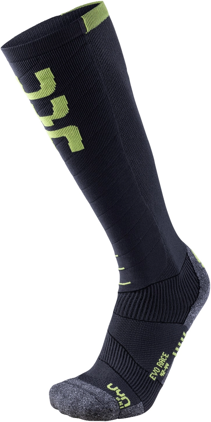 Skisok UYN Men Evo Race Anthracite Green Lime 3 Skisok UYN Men Evo Race Anthracite Green Lime