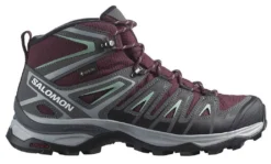 Wandelschoen Salomon Women X Ultra Pioneer Mid GTX Wine Tasting Magnet Granite Green
